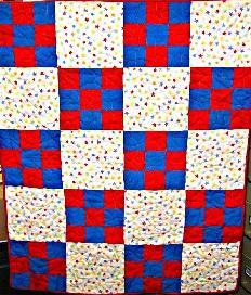 star loops nine patch baby quilt